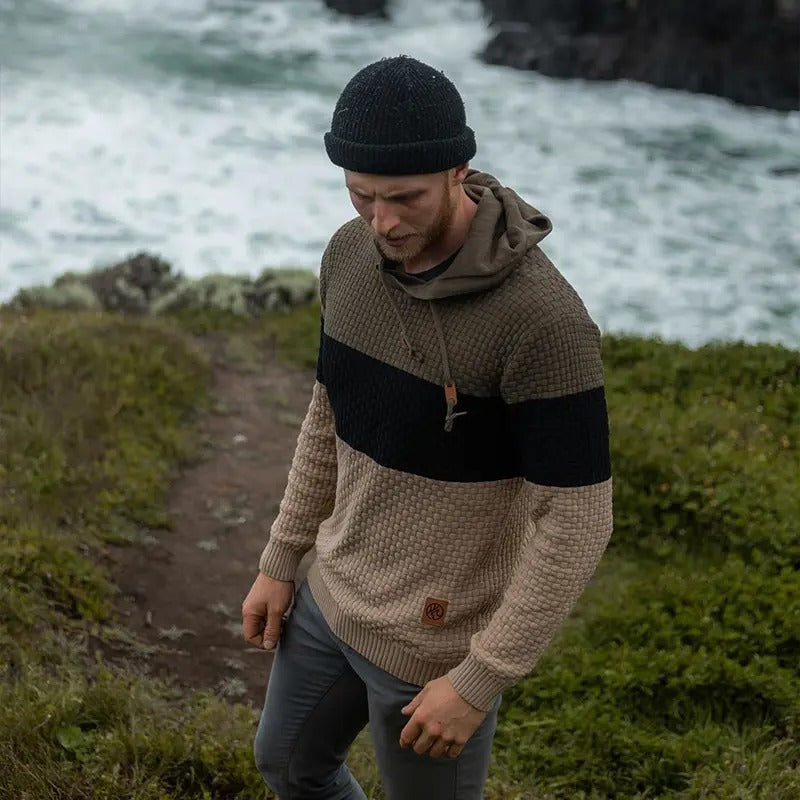 Men's Breathable Tricolor Long-Sleeve Hoodie
