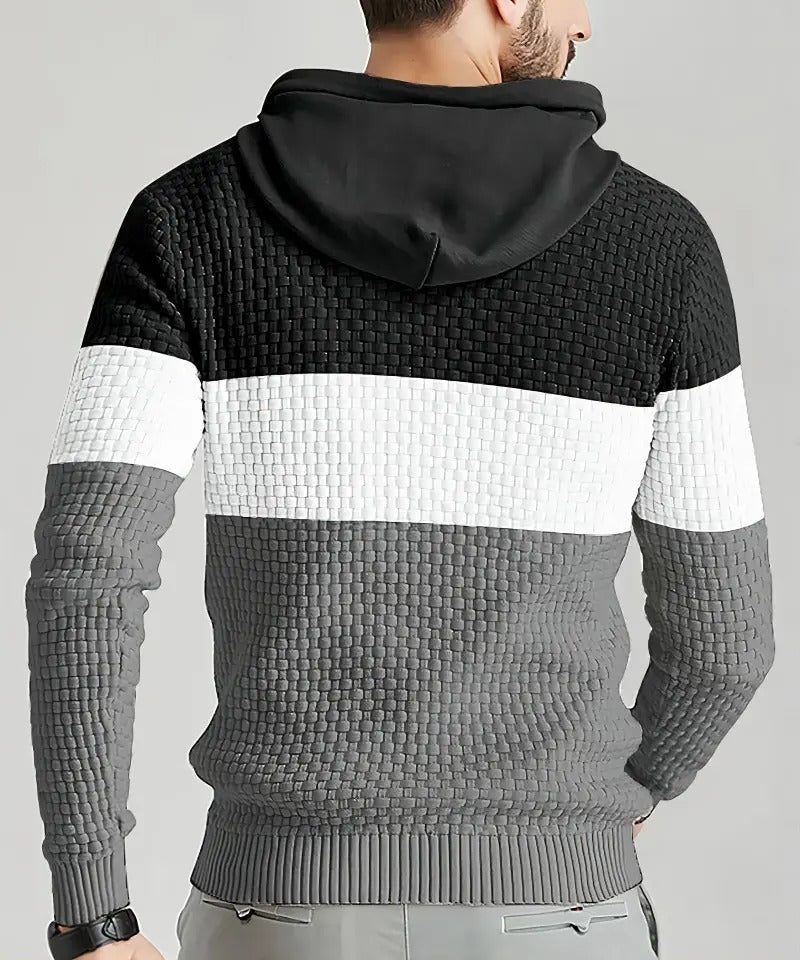 Men's Breathable Tricolor Long-Sleeve Hoodie
