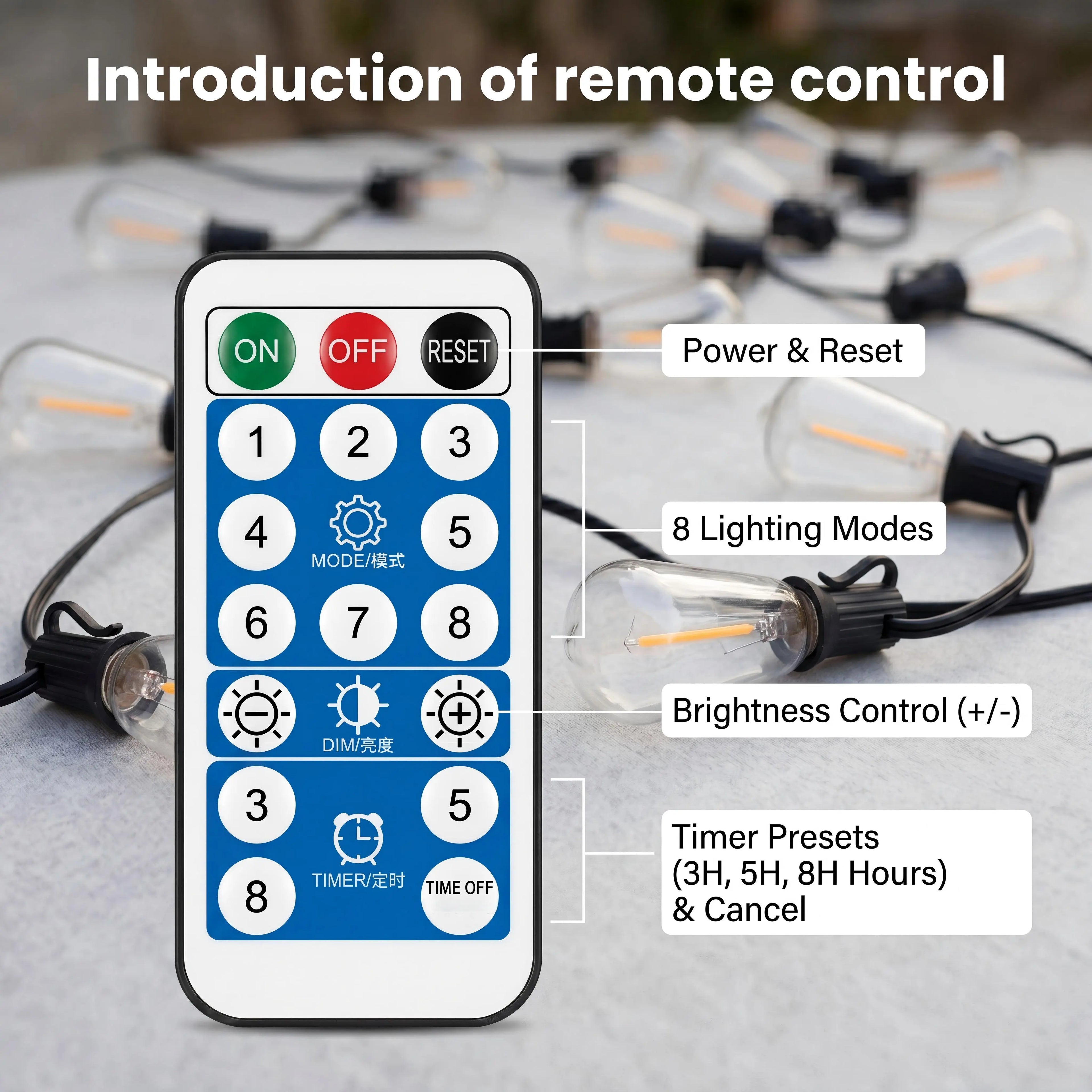 Outdoor string light remote control