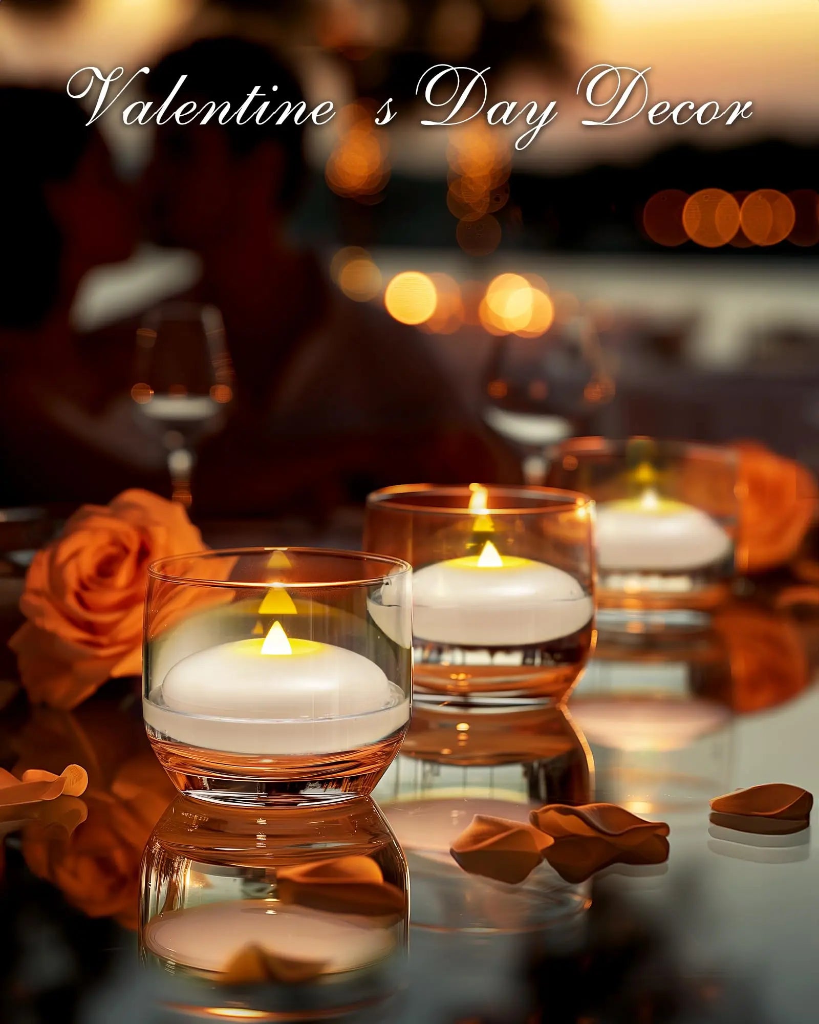 Floating LED candles romantic dinner decoration