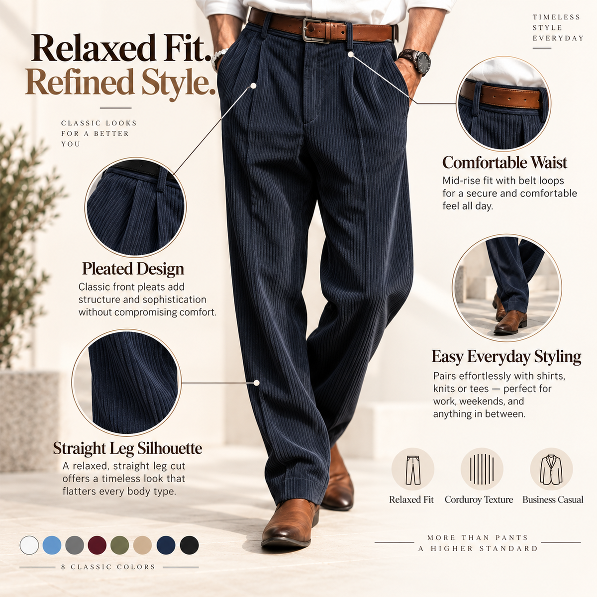 Men's Corduroy Trousers – Autumn/Winter 2026