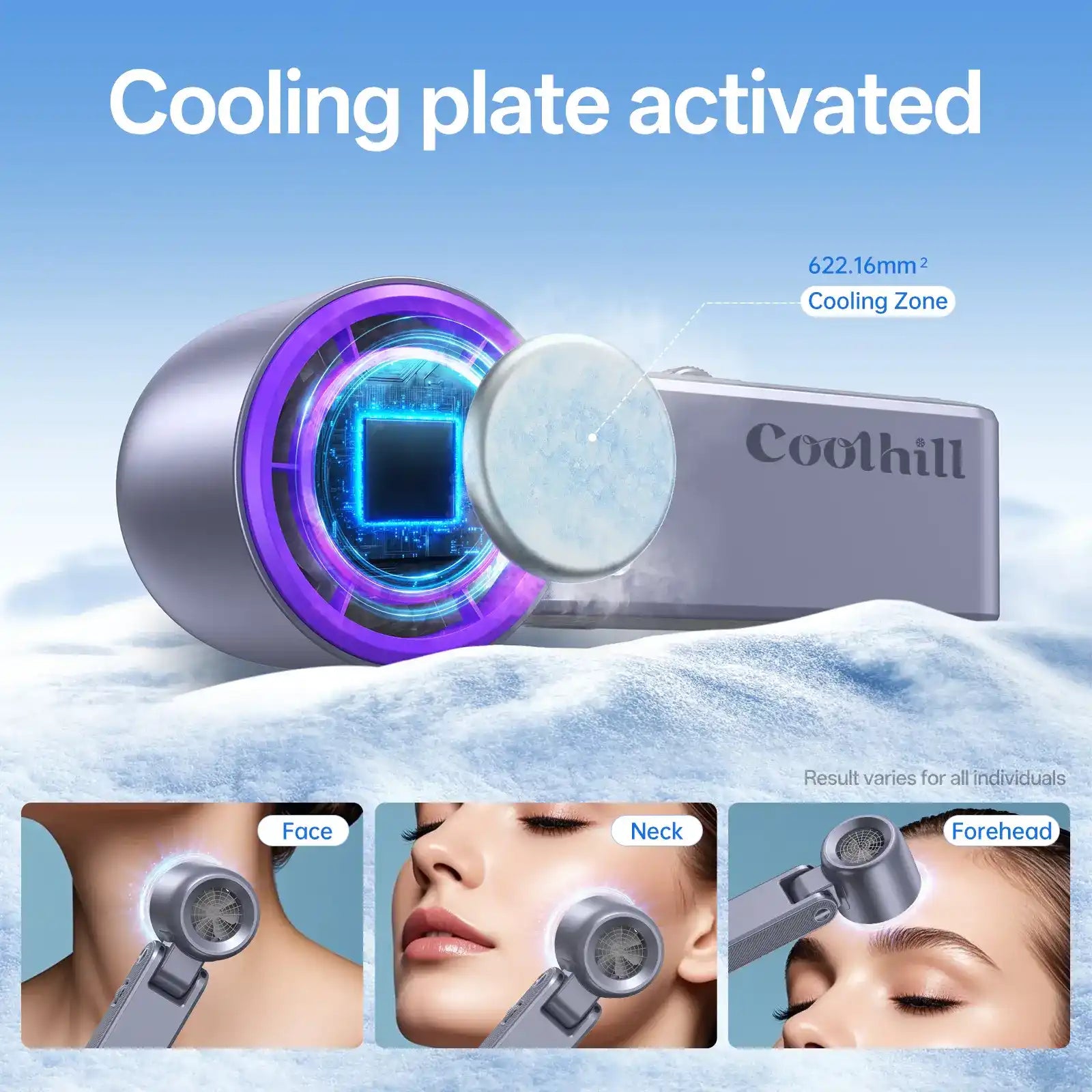 Portable Handheld Fan with Instant Ice Cooling Semiconductor Tech