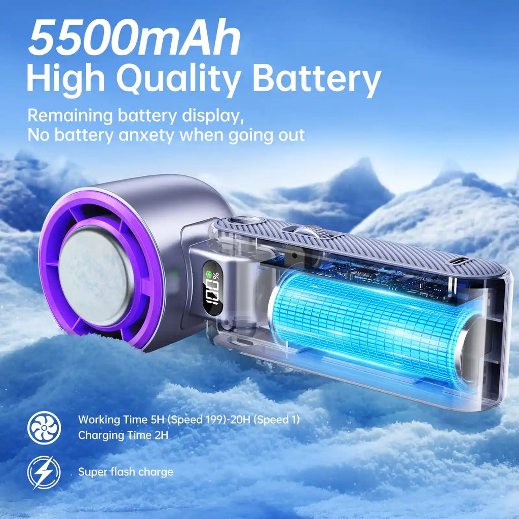 Portable Handheld Fan with Instant Ice Cooling Semiconductor Tech