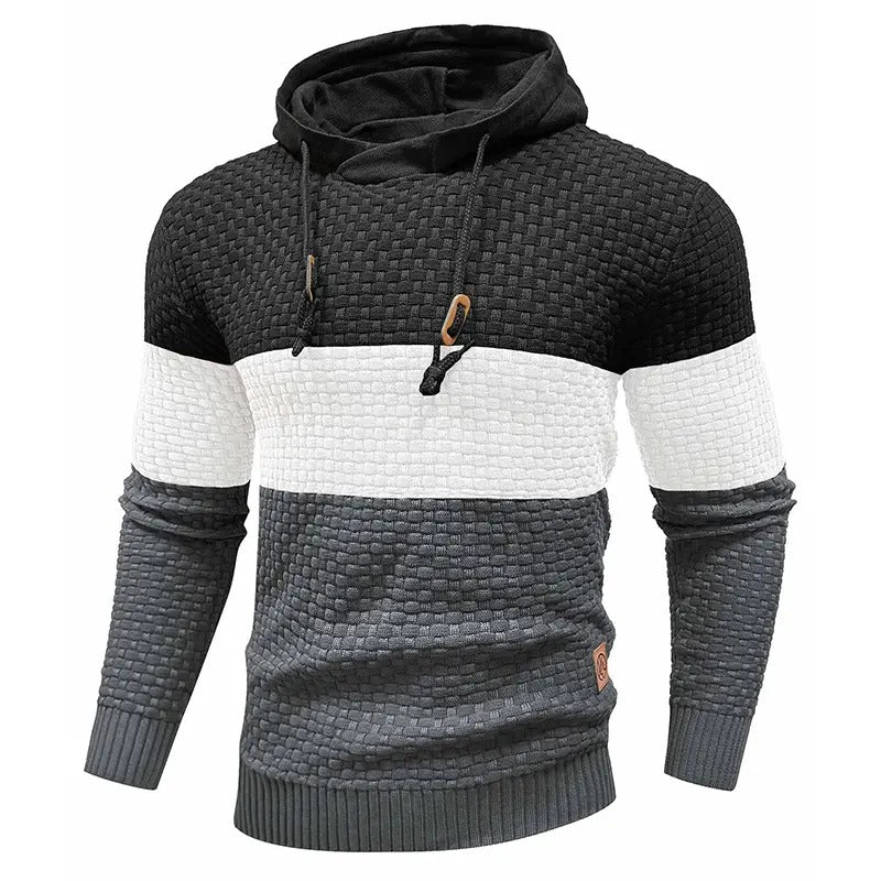 Men's Breathable Tricolor Long-Sleeve Hoodie