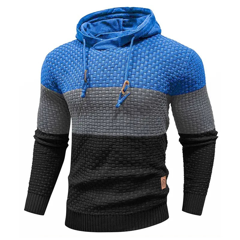 Men's Breathable Tricolor Long-Sleeve Hoodie