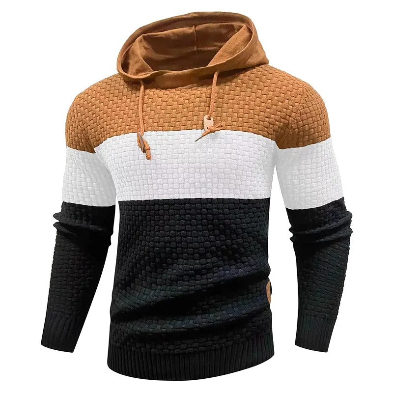 Men's Breathable Tricolor Long-Sleeve Hoodie
