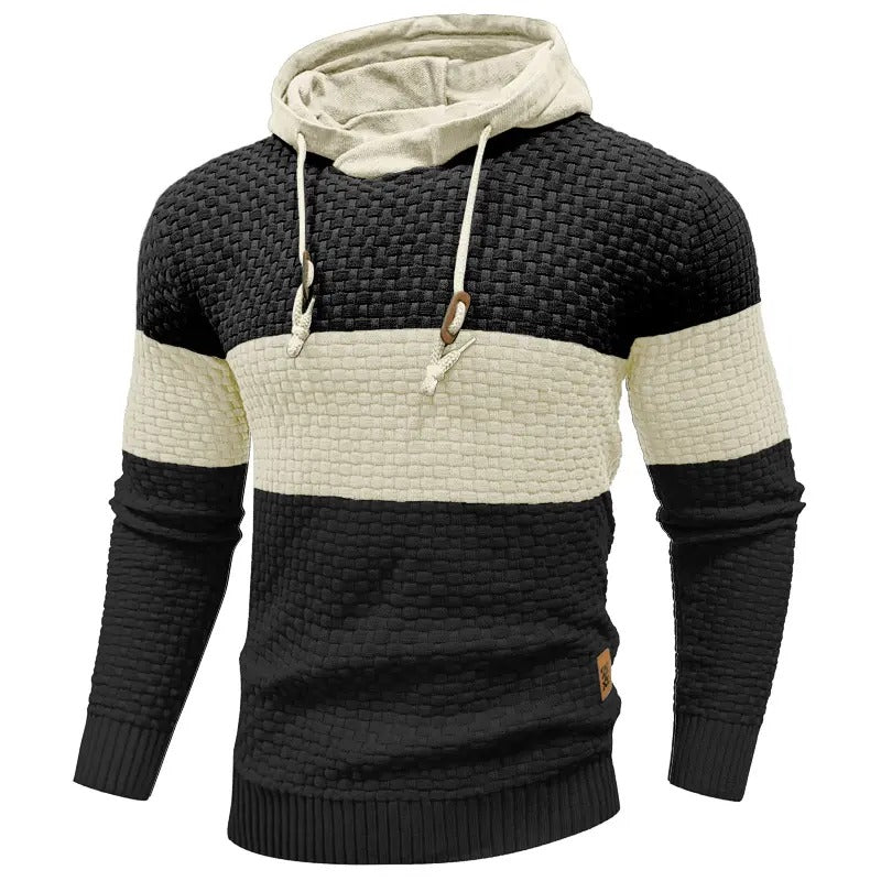 Men's Breathable Tricolor Long-Sleeve Hoodie