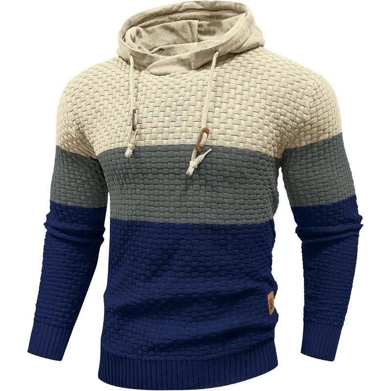 Men's Breathable Tricolor Long-Sleeve Hoodie