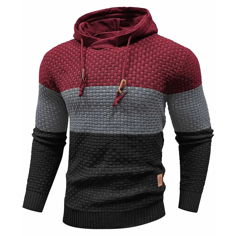 Men's Breathable Tricolor Long-Sleeve Hoodie