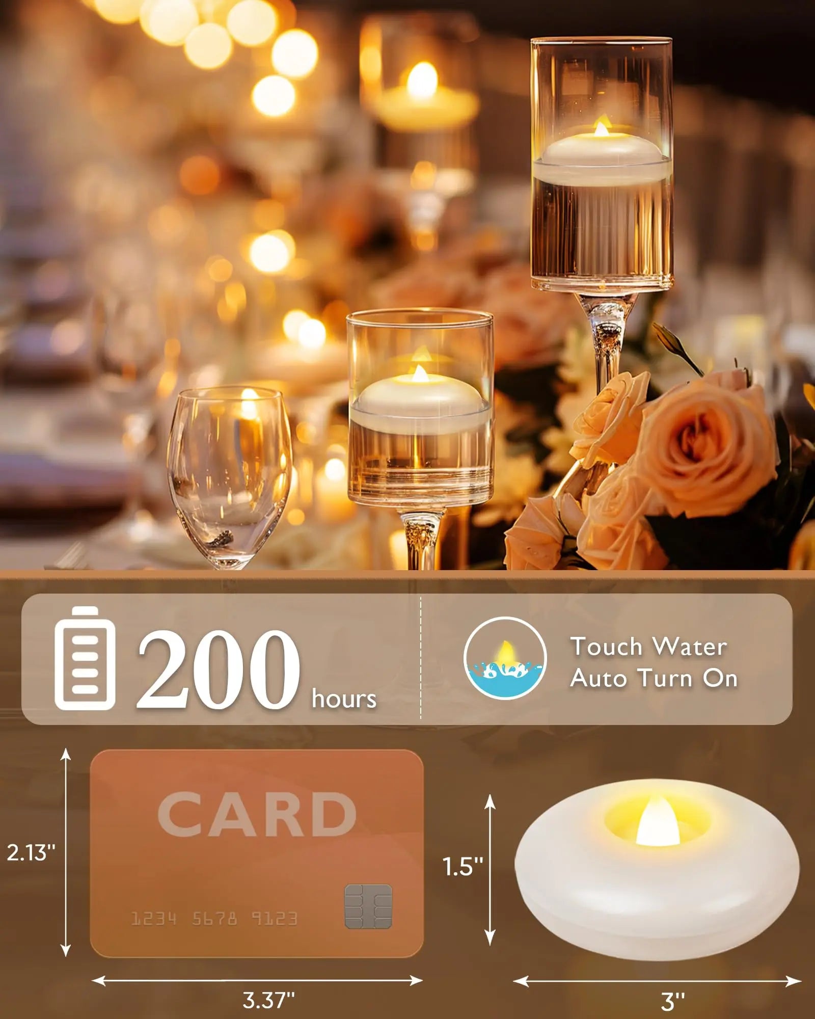 Water activated flameless floating candle